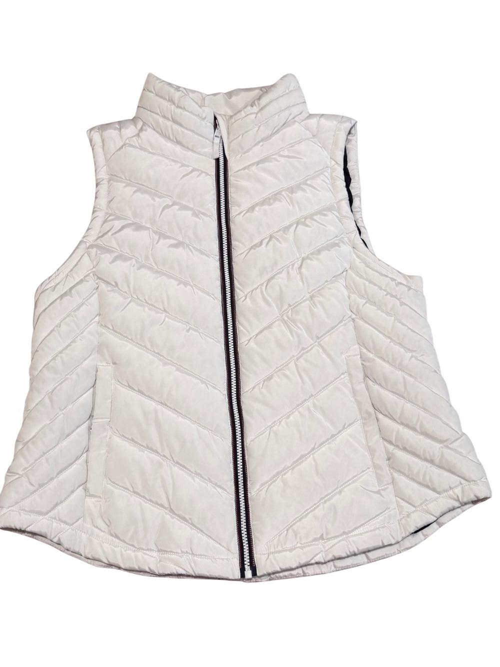 Tommy Hilfiger Quilted Puffer Vest Women’s XL White Full Zip Lightweight